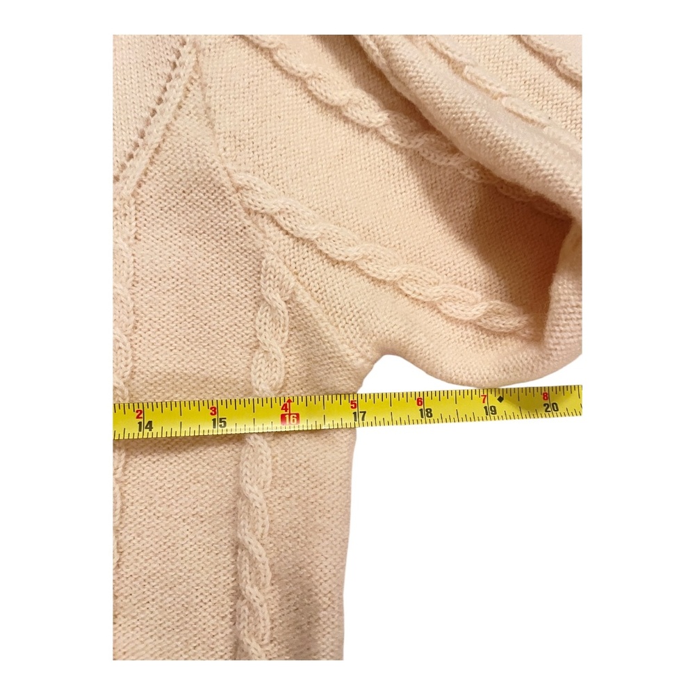 Achalm Strick German Virgin Wool Vintage Cardigan Cream Cable Knit Size Small - Picture 7 of 13